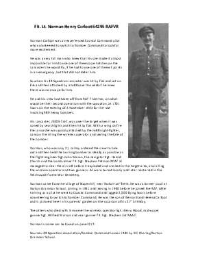 A preview of a PDF biography for Carfoot, Norman Henry